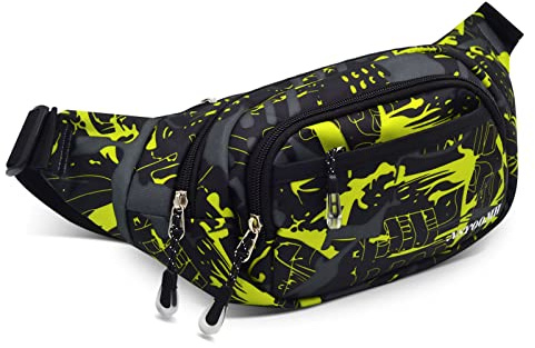 Large Fanny Pack for Men Women NSYOOMH, Crossbody Waist Bag 5-Zipper Pocket