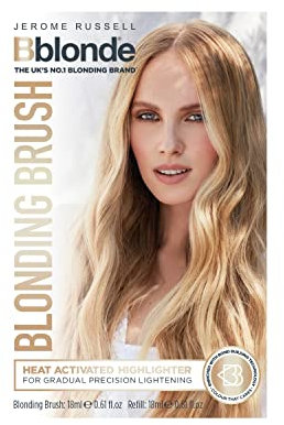 Jerome Russell Bblonde Blonding Brush - Heat Activated Hair Dye Brush for Gradual Precision Highlights, Permanent Blonde Hair Dye with Bond Building Technology for Hair Care