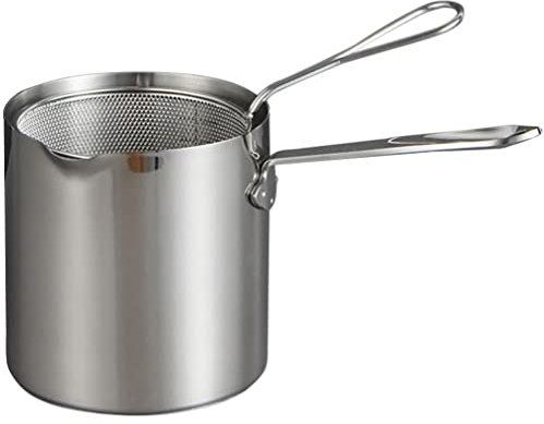 TOPBATHY Edelstahl Brattopf Mit Frittierkorb Für Lebensmittel Tiefer Milchtopf Als Kochtopf Für Haushalt Küchenbedarf Bratpfanne Für Einfache Bis Komplexe Speisen