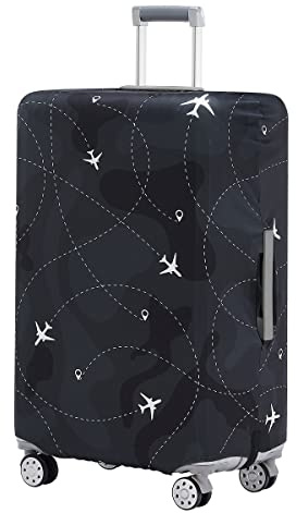 EBETA Elastisch Kofferhülle Kofferschutzhülle Gepäck Cover Reisekoffer Hülle Koffer Schutzhülle Luggage Cover mit Reißverschluss und Band (A, L)