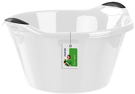 Runde Wäscheschüssel 15L Universal-Schüssel – 57 x 50,5 x 30 cm- Schüssel für Wäsche Spülschüsseln Starke Wäschewanne aus Stabilem Kunststoff | Grau