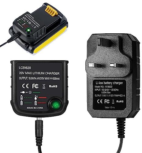 XPJBKC LithiumIon Battery Charger for Black & Decker, 18V Lithium Ion Battery LBXR20 LBXR20-OPE LB20 LBX20 LBX4020 LB2X4020 LBXR2020-OPE, Replacement LCS1620 for Black & Decker