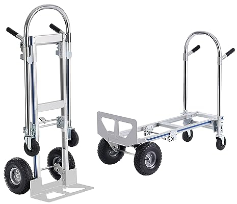 VEVOR 2-in-1 Sackkarre Klappbar 249/363kg Tragfähigkeit Transportkarre Aluminiumlegierung & Kohlenstoffstahl Sackkarre ⇋ Plattformwagen Trolley für Lade- & Transportaufgaben im Innen- & Außenbereich