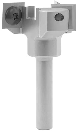 ENT 20438 Wendeplatten Planfräser Schaft (S) 8 mm, Durchmesser (D) 39 mm, NL 12 mm, GL 60 mm, SL 35 mm, Z3 dreischneidig, in Hartmetall (HW), für die Oberfräse