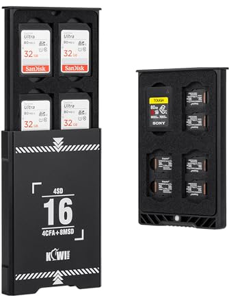 16 ranuras para tarjetas de memoria SD CFexpress tipo A | 16 ranuras de EVA de doble cara para almacenar 4 tarjetas SD, 8 Micro SD, 4 tarjetas CFexpress tipo A