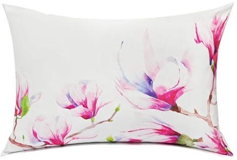 VeraBliss 100% Silk Pillowcase for Hair & Skin (Non Satin) - Only Pure Natural Mulberry Floral Patterned Silk Pillow Case, Cooling Soft Covers (Standard/Queen 1 Pack) -Gift Boxed! - Mother's Day!