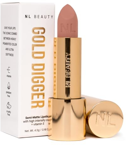 NL BEAUTY Nr. 06 DREAM BIG - Cremiger, Semi-Matter Lippenstift - Lippenstift mit samtigem Finish, angereichert mit Vitamin E - GOLD DIGGER 4.5 g