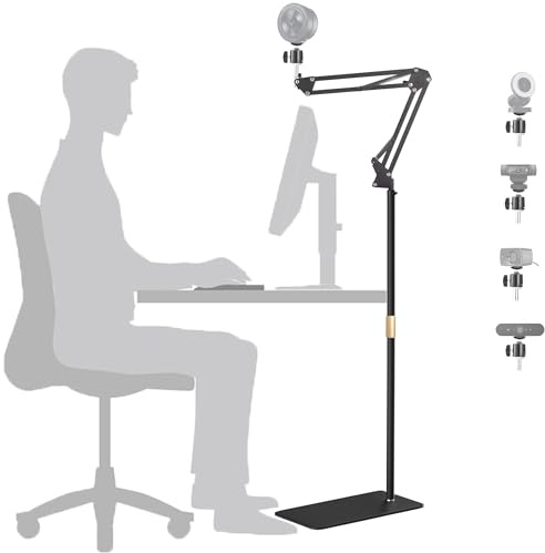 AYIZON Supporto da Pavimento per Webcam Kiyo, Supporto da Pavimento per Webcam Pieghevole in Metallo Compatibile con Webcam Razer kiyo, kiyo PRO, kiyo X, kiyo PRO Ultra