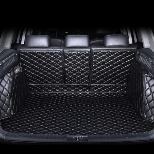 ZCHQF VollstäNdige Einkreisung Kofferraummatte Kofferraumwanne für Mercedes Benz GLC X253 GLC 300 4MATIC 2018-2023 2024 2025, rutschfest Kratzfestem Leder Kofferraummatten,A-Black