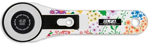 OLFA 45 mm Rollschneider mit geradem Griff, Blooming Garden