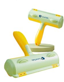 LOVETAILS Rouleau Brosse Anti Poils Animaux - Ramasse Poils Animaux : Chat, Chien, Lapin pour canapé, vêtements, Tapis, Voiture, Tissus.. Idéal pour Un Nettoyage Rapide et Efficace.