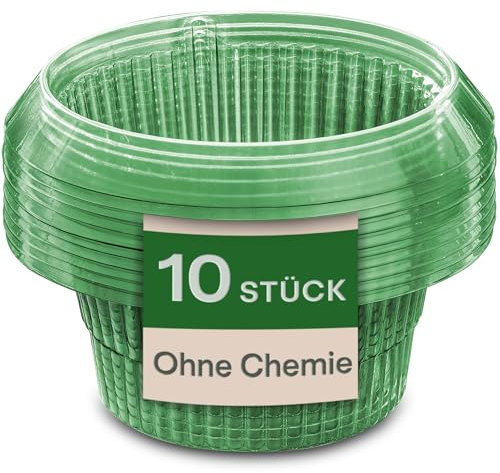 Praknu Schneckenkragen Schneckenschutz 10 Stück - Wiederverwendbarer - Wetterfest und Langlebig - Schutz für Salat, Gemüse und Blumen - Stapelbar