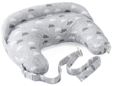 Boppy Cuscino Allattamento Deluxe, Supporto per Allattamento al Seno e con Biberon, Forma Ergonomica con Supporto per Mamma e Bambino, Imbottitura Piena, Sfoderabile e Lavabile in Lavatrice, 0M+
