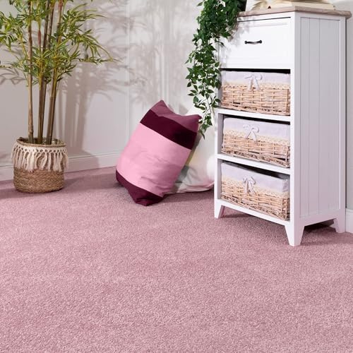 Steffensmeier Teppichboden Ibiza | Auslegware | Kinderzimmer,Wohnzimmer,Schlafzimmer und Jugendzimmer | Rosa, Größe: 400x600 cm