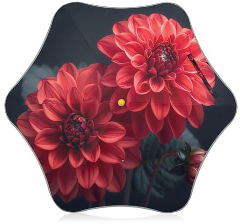 Joitme Rote Blumen Kinder Regenschirme für Mädchen, Sonnen- und Regenschirm, Regenschirm für Mädchen 4-6