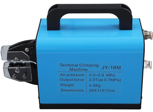 Pinza crimpatrice pneumatica automatica – Macchina crimpatrice ad aria con 4 paia di spelafili per crimpatura e spellatura efficienti, dispositivo pneumatico essenziale per professionisti