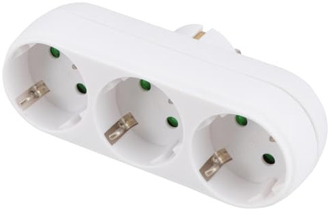 Happyyami Adaptador Triple Enchufe De Pared Blanco Resistente Al Fuego para Hogar Oficina y Barco Extensor De Múltiple Compatible con Enchufe Instalación Fácil y Diseño Estético