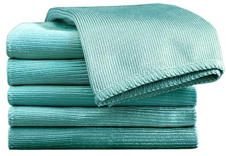 Panno per vetri 6 pezzi 40x40 cm in microfibra per vetri, auto e cucina Blu | Panni in microfibra senza aloni e senza pelucchi, ideali per vetri, specchi, auto e cucina, lavabili e riutilizzabili.