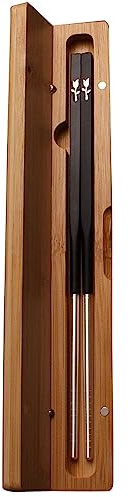palillos japoneses palillos coreanos Palillos de plata de ley de 24 cm, palillos antideslizantes para el hogar, reutilizables(Color:B,Size:1 pair)