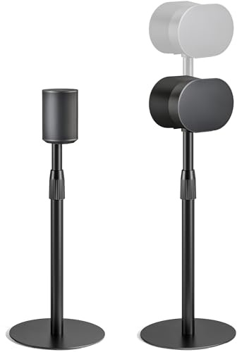 PEGZONE Adjustable 26.9-42.6 Speaker Stands for Sonos Era 100 & 300 Black