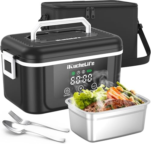 ikuchelife Lunchbox Edelstahl leakproof 1400 ml Lunchbox mit Fach, Brotzeitdose mit Trennwänd, Brotdosen Metall Umweltfreundlich & BPA-frei für für Picknick, Schule, Arbeit