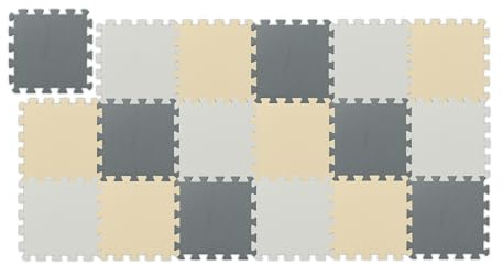 Relaxdays Puzzlematte, 18-teiliges Spielmatte Set, 30 x 30 cm, schadstofffrei, Eva Schaumstoff, Kinderzimmer, Mehrfarbig