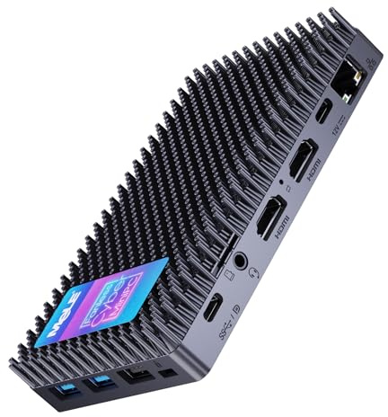 MeLE Cyber X1 Lüfterloser Mini PC N150 8GB 128GB Kleiner Desktop Computer | bis zu 3.6GHz, USB-C, 2 X HDMI, Dreifach-Display, mit VESA, Rund um die Uhr stabil, automatisches Einschalten, Wake-on-LAN