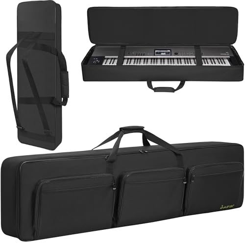 FREEAMG 88 Key KeyboardTasche, Robuste 600D Oxford Keyboardtasche 88 Tasten | Keyboard-Gigbag mit 10 mm Polsterung, keyboard tasche mit Grif fund Schultergurten für Digitales E-Piano (137x34.3x17.8CM)