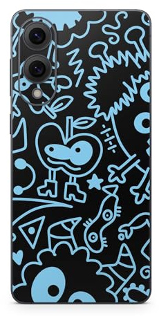 Phone Skin Compatible with Samsung Galaxy S25 Edge - Dark Monster Doodles - Premium 3M Vinyl Protective Wrap Decal Cover - Easy to Apply | Crafted in The USA by MightySkins