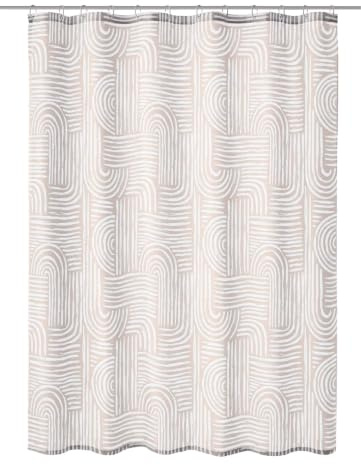 Kleine Wolke Duschvorhang PEVA LINJA Seidenfarben 180 x 200 cm | OEKO-TEX zertifiziert, PVC-frei, absolut wasserdicht, verstärkte Lochleiste, aus PEVA
