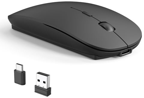 RaceGT Bluetooth Maus USB C Aufladbar, (BT5.4 + USBA+USBC) Mouse Kabellos Beidhändig Leise Ergonomisch Funkmaus mit EIN Aus Schalter, 3 Adjustable DPI für Computer Laptop PC MacbookPro/Air Chromebook