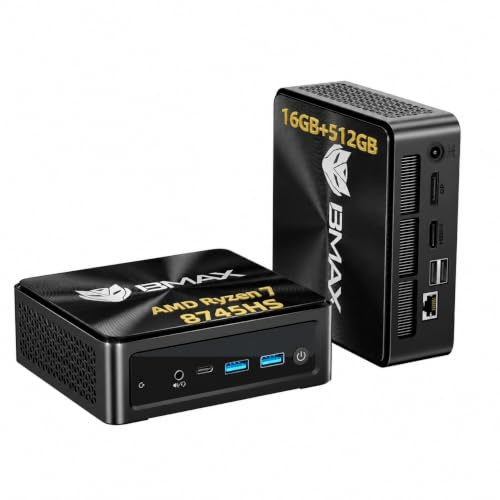 BMAX B8A Pro Mini PC R7 8745HS 16Go 512Go NVMe 8K Triple 4K WiFi6 BT5.2 Win11 Pro