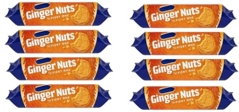 Luxury Ginger Nuts Biscuits, 250g | Deliciously spiced and crunchy biscuits | Great for snacking or Dipping | Multipack bundle | Afternoon tea biscuits to share with Friends and Family (Pack of 8)
