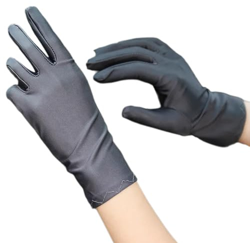 Beimus 2lots spandex bekväma handskar sofistikerade presentationsuniform vantar för förbättring av professionellt utseende eleganta presentationshandskar, Mörkgrått, en storlek