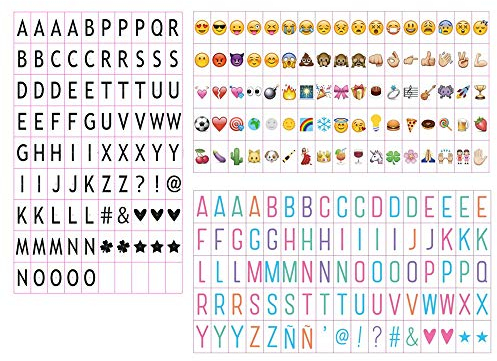 Emsmil Lettres Nombres Symboles et Emojis Signe 85 Noir 85 Coloré Lettres nombres 85 Emoji Signe pour A4 Lightbox Boîte Lumineuse DIY Panneaux de Cinéma Spécial Festival Décoration