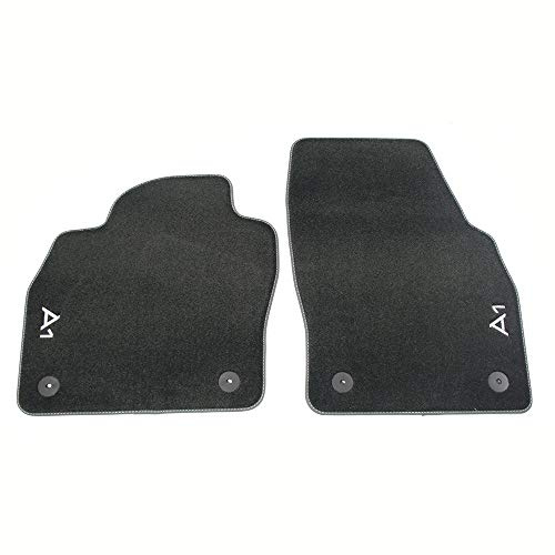 Audi 82B061275MNO Premium Textilfußmatten 2X Stoffmatten vorn Velours Matten schwarz, mit A1 Schriftzug
