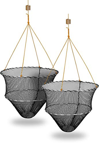Storfisk fishing & more Krebsteller Krebsreuse Krebskorb mit Metallringen, Ködernadel, 4 m Nylonseil und Holz-Auftriebkörper, Stück:2 Stück, Durchmesser:Ø 40 cm