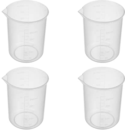 Othmro 300ml Plastic Measuring Cup, Graduated Beaker Measuring Jug with Handle Liquid Container for Baking Cooking Kitchen Lab Measure Tool 5pcs