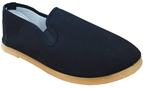 Cimac Kung Fu Slippers Dojo Canvas Adult,Kids, Shoes, Martial Arts, Taekwondo, Karate, Gym, Tai Chi, Lightweight, Rubber Non Slip Sole, Light & Breathable. Black