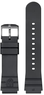 Luminox Uhrenarmband FPX.3000.21H.2.K - 21mm Schwarzes Ersatzarmband aus Gummi mit Edelstahl Dornschließe für 3000 3001