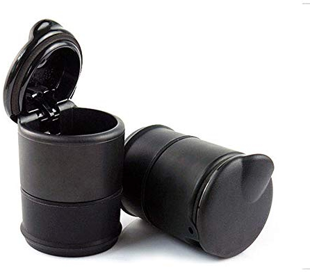 Cenicero de Coche con Tapa, 1 piezas Anti-olor Cenicero Coche Cenicero de Coche Portátil Cenicero de Plástico para Autos Ceniceros de Cigarrillos de Coche para Viajes Home Office (Negro)