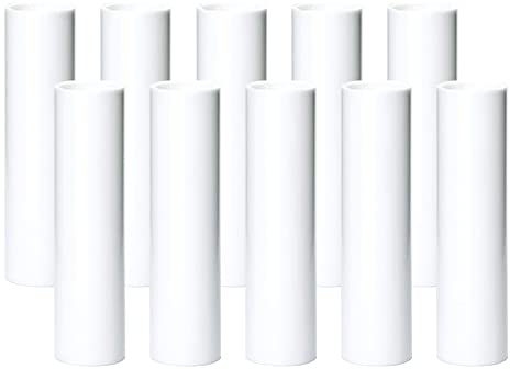 Kerzenhülsen, 10 Stück, Länge 100 mm, (Kerzenhülle Ø außen 26 mm, Innen 24 mm), Hülsen für Kronleuchter, Lüster, Kerzenfassung E14, Weiß glatt