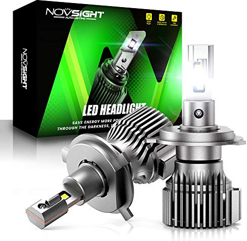 NOVSIGHT Ampoules H4 LED - 30000LM Phare Automobile, Ampoule de Remplacement Halogène H4 Super Bright Blanc，Pack de 2