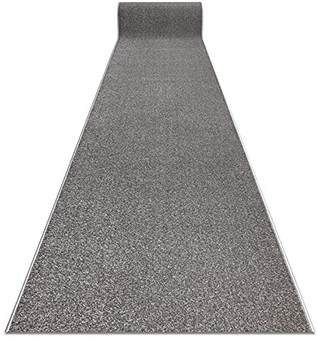 rugsx Läufer KARMEL glatt - Einfarbiger Teppichläufer für Küche, Wohnzimmer & Flur - Grau - 80x270 cm