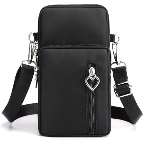 Borsa a Tracolla da Donna, Piccola Borsa, Fascia da Braccio per Cellulare con Porta Cuffie, Mini Borsa a Tracolla con Cinghie Regolabili Staccabili