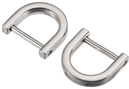 sourcing map 6stk. U Form Hufeisen D-Ringe Zinklegierung Einschraubschnalle für Heimwerker, Silber Ton 15mm(0,59)