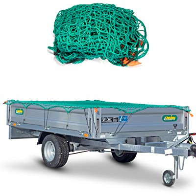 CargoVA Anhängernetz 1,5x2,7M [DEKRA Geprüft] - Ladungssicherungsnetz mit Gummiseil & Eckenmarkierung - Abdecknetz für Anhänger, Reißfest