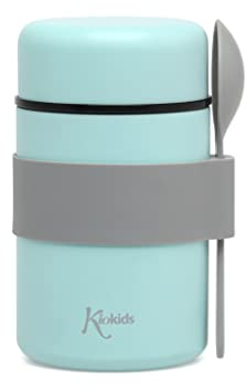 Kiokids Termo Acero Inoxidable 500ml Con Cuchara Papillero Azul
