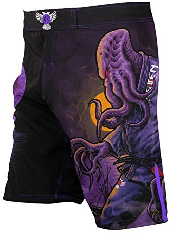 Raven Fightwear Herren BJJ Horror Cthulhu MMA Shorts Schwarz, Schwarz, 54 DE