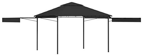 Outdoor Living - Gazebo da giardino e prato con doppio tetto estensibile 3x3x2,75 m antracite 180g/m